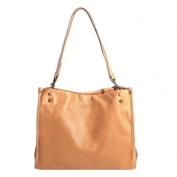 American Leather Co. Handbags - American Leather Co 3 Section Satchel Bag Purse in Light Tan
